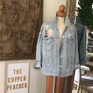 Distressed Boyfriend Denim Jacket